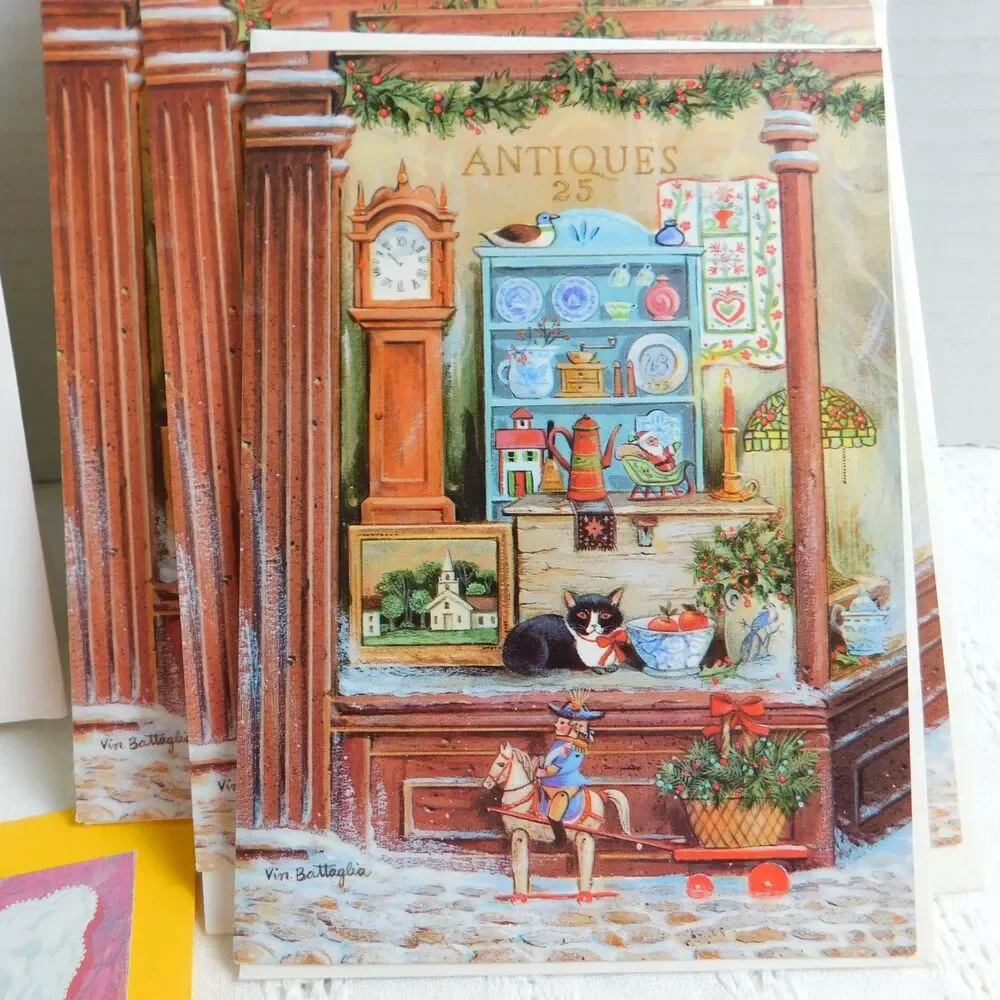 Christmas Greeting Cards Cats Kitties Lot of 31 w/ Envelopes Holiday Duplicates